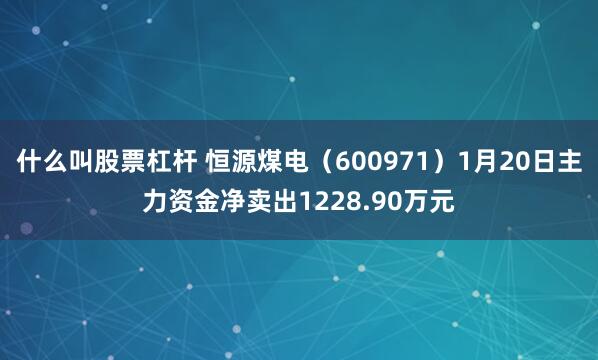 什么叫股票杠杆 恒源煤电（600971）1月20日主力资金净卖出1228.90万元